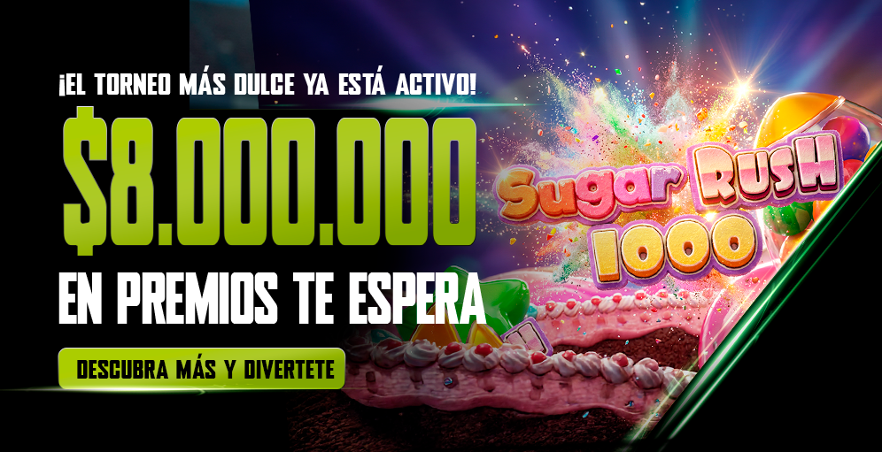 ¡Torneo Sugar Rush 1000: dulzura y premios sin rollover!